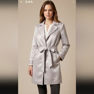 Spense Women's Medium grey/blue light weight Satin Feel trenchcoat Classy Fall